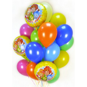 Букет из гелиевых шариков с героями мультфильма Фиксики