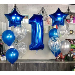 Композиция из шаров на 1 годик для мальчиков