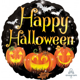 Шар-круг Счастливого Хэллоуина (Happy Halloween) с веселыми тыквами