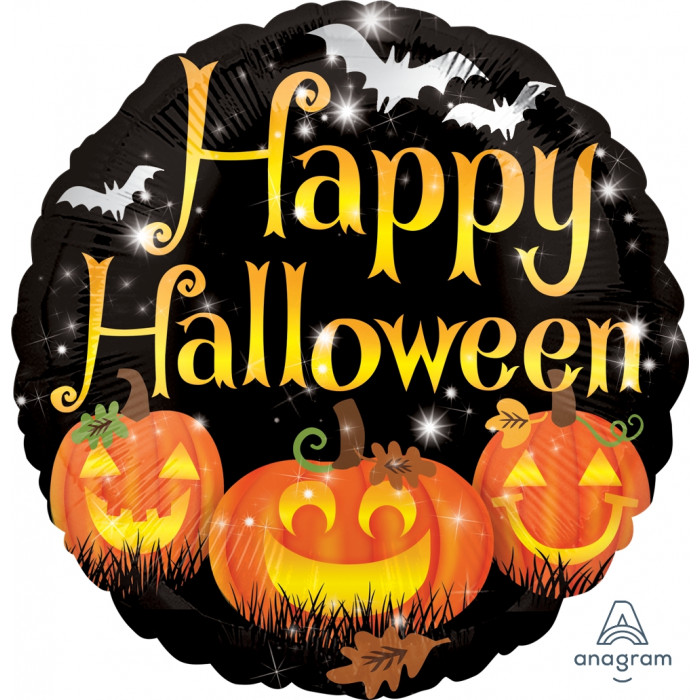 Шар-круг Счастливого Хэллоуина (Happy Halloween) с веселыми тыквами