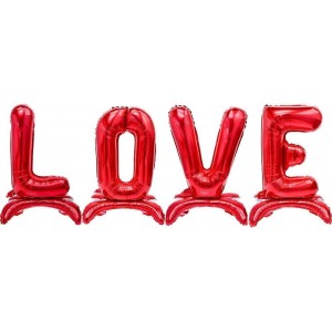 Набор шаров-букв Любовь (Love) на подставке, напольный, красный