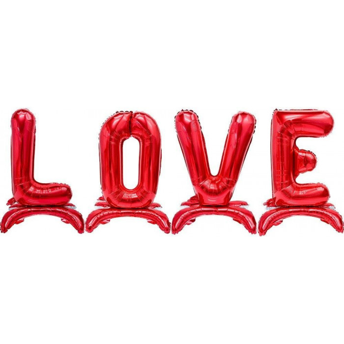 Набор шаров-букв Любовь (Love) на подставке, напольный, красный