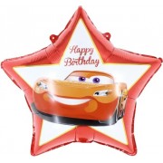 Шар-звезда Молния Маккуин, с Днем рождения (Happy Birthday), тачки