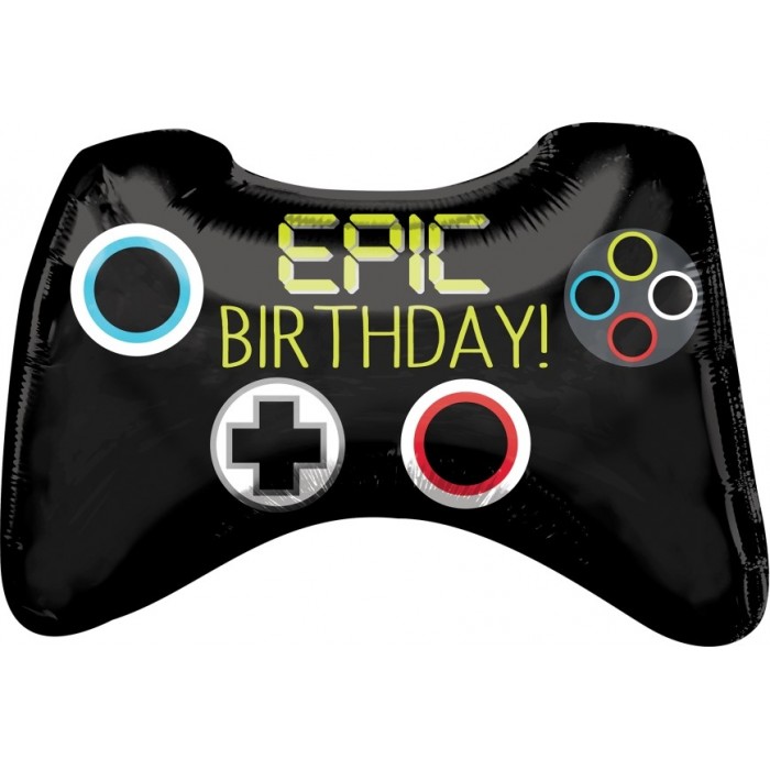 Фигурный шар Геймпад с надписью: Эпический День рождения (Epic Birthday)