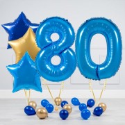 Набор с цифрами и звездами в голубом исполнении на 80-ти летие