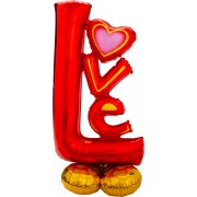 Ходячий шар Красная любовь Любовь (Love) на подставке