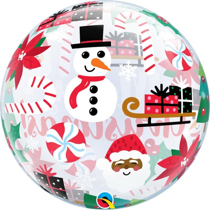 Шар-пузырь Новогодний со снеговиком, Счастливого Рождества (Merry Christmas)