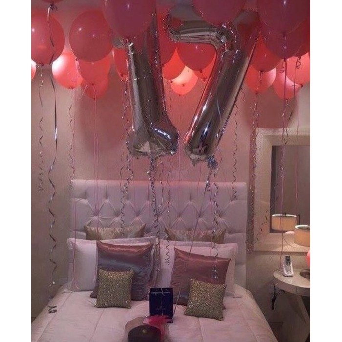 Нежный набор шаров для девушки на 17 лет