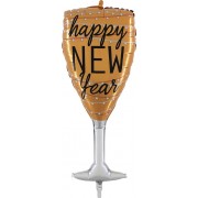 Фигурный шар Бокал Новогодний, Счастливого Нового Года (Happy New Year)
