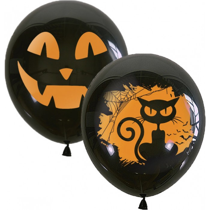 Шары Ночь на Хэллоуин (Halloween), черные