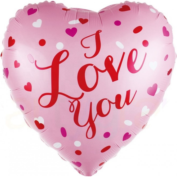 Шар-сердце Сама нежность, Я тебя люблю (I love you), нежно-розовое