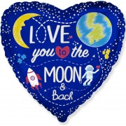 Шар-сердце Люблю тебя до луны и обратно (I love you to the moon&back)