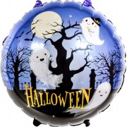 Шар-круг с привидениями и надписью Хэллоувин (Halloween)