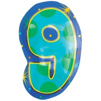 Шар Цифра 9 мульти, 53 см