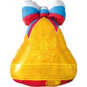 Фигурный шар Школьный колокольчик с гербом России, триколор