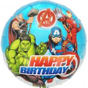 Шар-круг Мстители, С Днем рождения (Happy birthday)