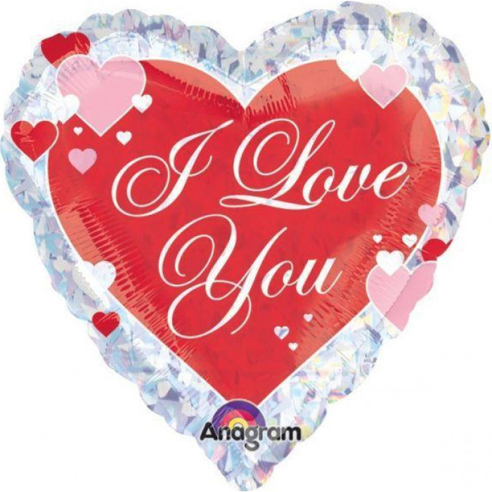 Шар-сердце Я тебя люблю (I love you), голография