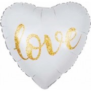Шар-сердце с золотой надписью Любовь (Love)