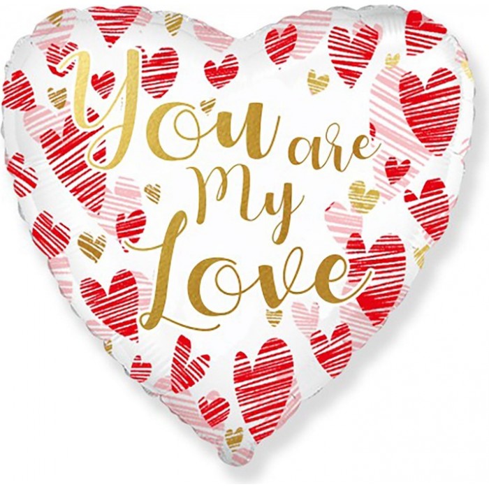 Шар-сердце Ты моя любовь (You are my love), в сердечках