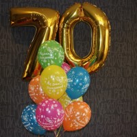 Букет воздушных шариков в День рождения на 70 лет