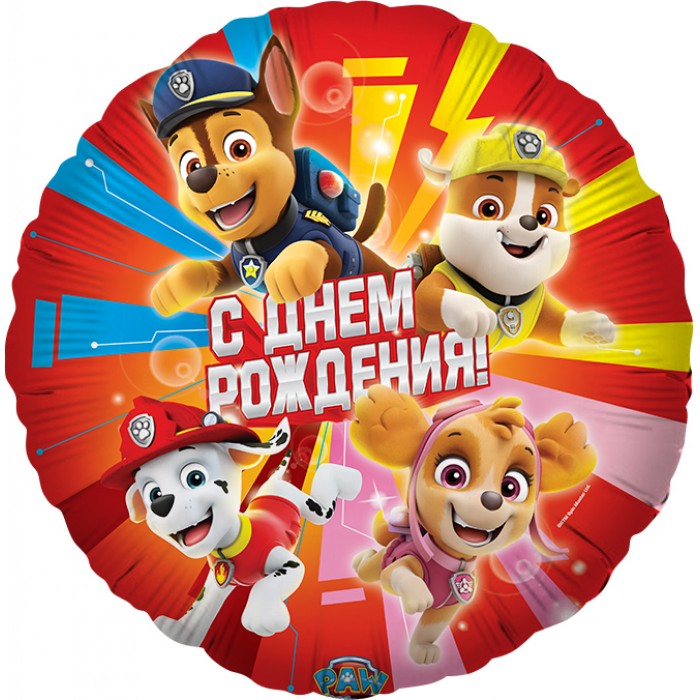 Шар-круг Дружная команда, Щенячий патруль, красный