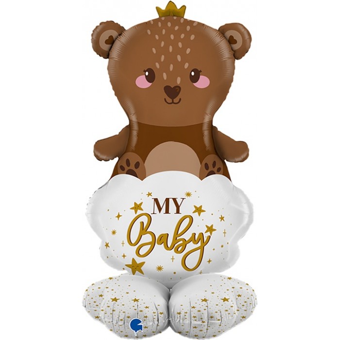 Ходячий шар Мишка на облачке, моя малыш (my baby), на подставке