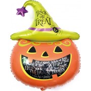 Фигурный шар Тыква в зеленой шляпе, Кошелек или жизнь (trick or treat)