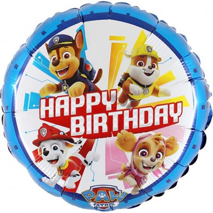 Шар-круг Супер-герои спешат на помощь, С Днем рождения (Happy birthday)