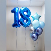 Фонтан в нежных голубых тонах для сына на восемнадцать лет
