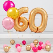 Набор с цифрами и фольгированными шарами на 60 лет женщине