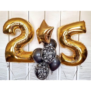 Композиция для него на 25 лет с гелиевыми шариками