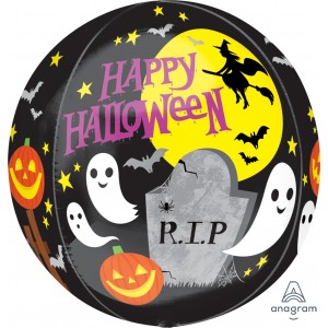 Шарик-сфера Страшилки, с надписью Счастливого Хэллоуина (Happy Halloween)