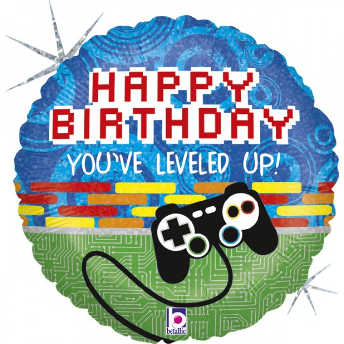 Шар-круг с геймпадом, Ты повысил уровень, С Днем рождения (Happy birthday)