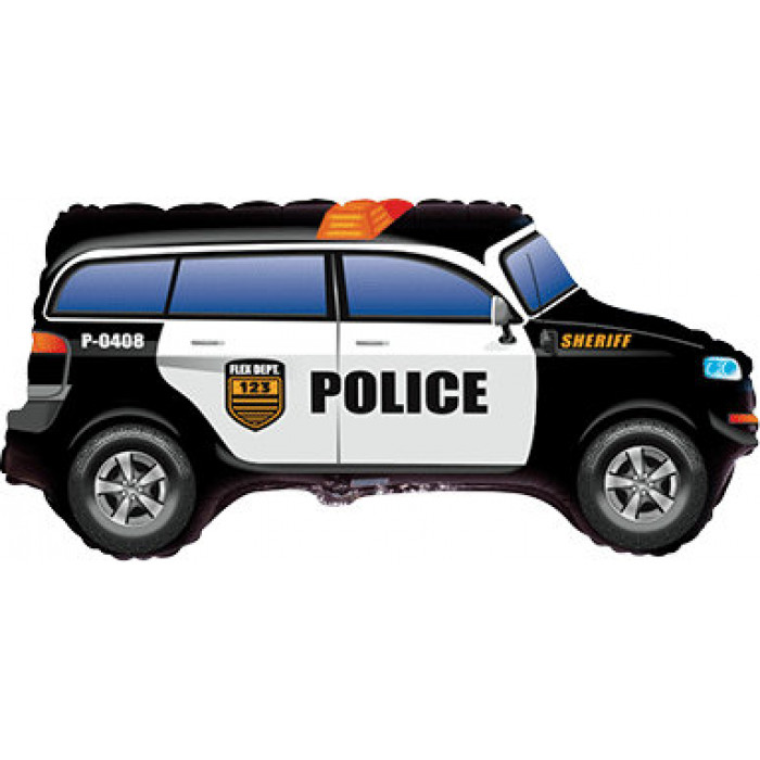 Фигурный шар Полицейская машина, черно-белая, Полиция (Police)