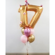Композиция с гелиевыми цифрами на 17 лет дочке