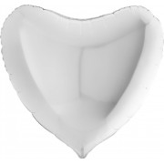Шар-сердце большое белое, 91 см