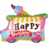 Фигурный шар Автобус с мороженым с надписью  С Днем рождения (Happy birthday)
