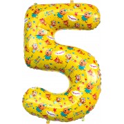 Шар-цифра 5 желтая, Три Кота