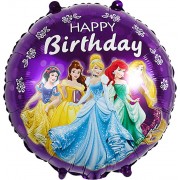Шар-круг Принцессы дисней, С Днем рождения (Happy birthday)