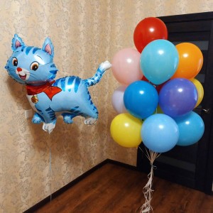 Сет из шаров для мальчика с котиком