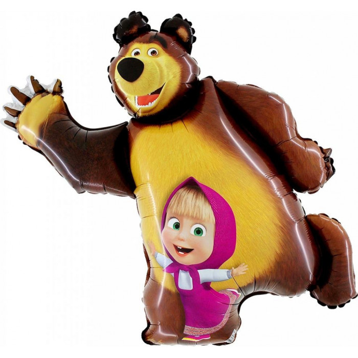 Фигурный шар Маша и Медведь танцуют