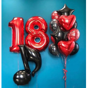 Композиция из шаров на 18 лет с нотой