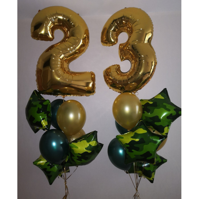 Композиция из гелиевых шаров на 23 февраля