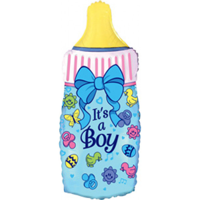 Фигурный шар  "Бутылочка голубая. Это мальчик (It's a boy)"