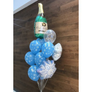 Букет Новогодний со снежинками и бутылкой шампанского