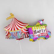 Фигурный шар Цирк Шапито, с надписью с Днем рождения (Happy birthday) - дополнительное фото #2