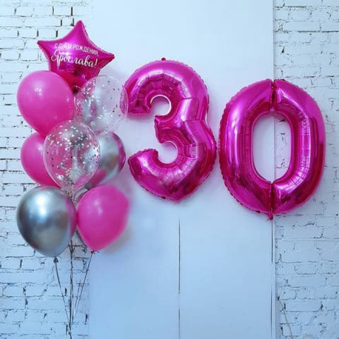 Композиция женщине на 30 лет в розовом цвете