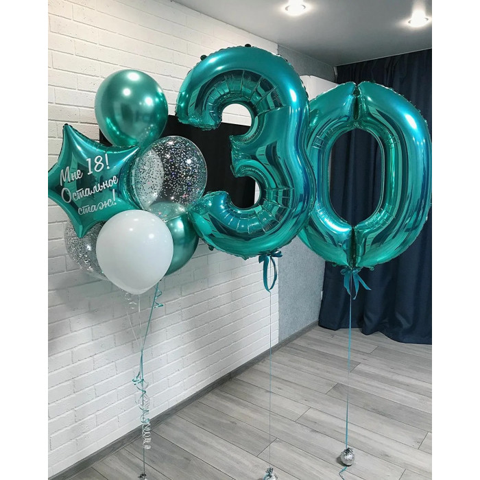 Композиция в цвете тиффани на 30 лет девушке