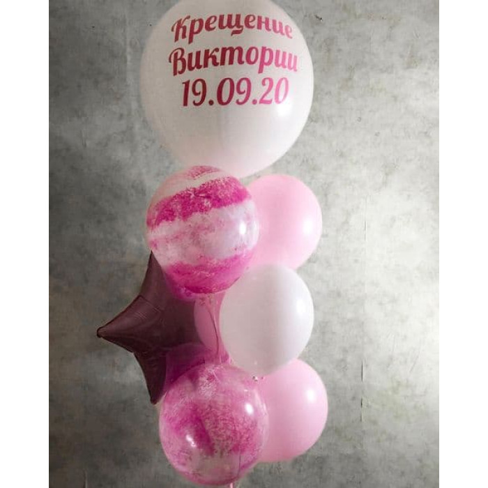 Фонтан в розовой гамме девочке на крестины