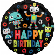 Шар-круг Роботы, С Днем рождения (Happy birthday))